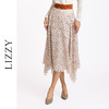 LIZZY 早秋 优雅名媛风撞色高腰刺绣蕾丝激光镂空不规则半身裙7600 商品缩略图2