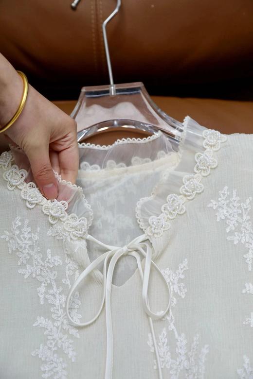 【服饰/饰品】浮花柔衫～重工微皱线绣肌理感小衫 C127065 商品图11