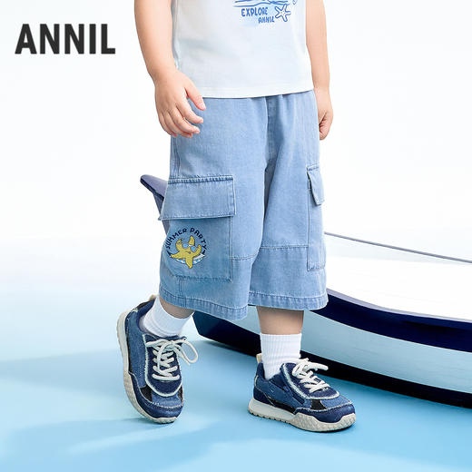 【实体店同款】男童全腰牛仔七分裤夏季新款安奈儿童装XB626174 商品图1