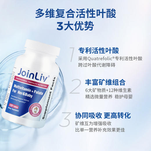多维复合活性叶酸 120粒/瓶 0.4mg/粒 活性叶酸  觉厉 JoinLiv 商品图2