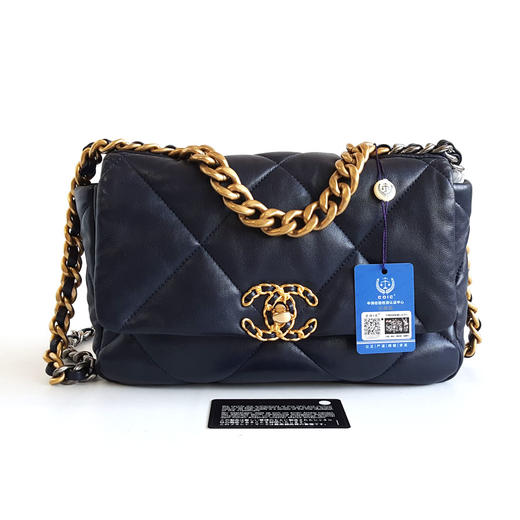 【95新】CHANEL香奈儿19bag系列AS1160 B04852 NC025小号深蓝色19bag链条包单肩包女士090326AK06 商品图1
