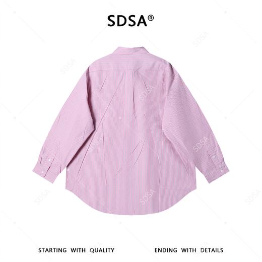SDSA男装2026新款高贵轻奢简约时尚撞色竖纹长袖衬衫百搭宽松衬衣 商品图4
