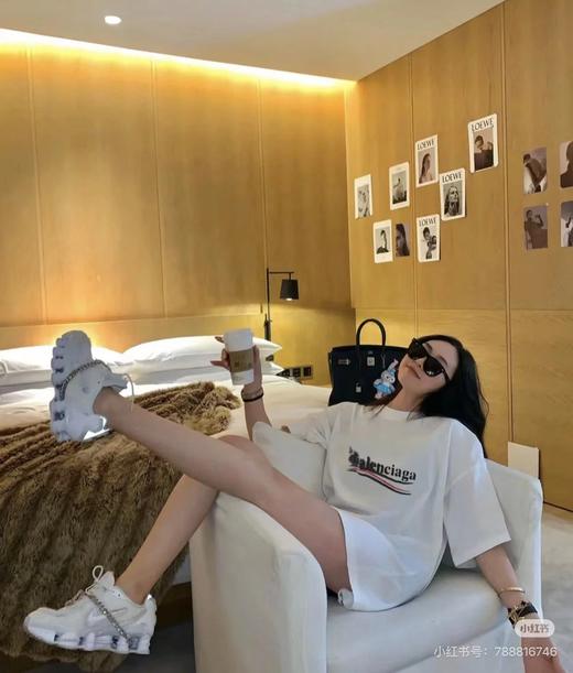 F031242新款模糊喷洒可乐印花休闲圆领宽松男女同款短袖T恤 商品图13