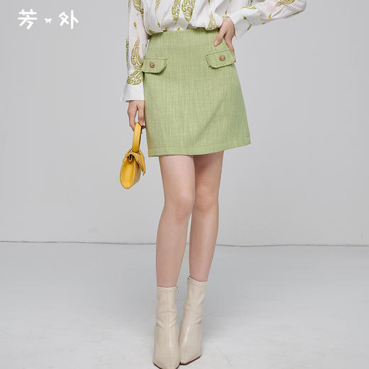 剩S/L 芳外新款修身显瘦小香风半身裙法式百搭短裙女8T22CI1492 商品图0