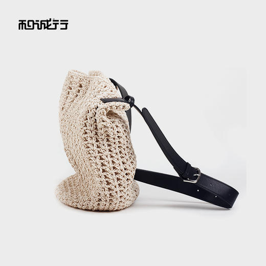 和诚行2026春季新款编织包镂空菜篮子水桶包托特包大容量百搭腋下包单肩包4420198 商品图5