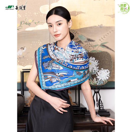 放心消费月 喜得宝文创丝巾《守.护》杭州运河拱宸桥趴蝮 杭州丝绸100%桑蚕丝斜纹绸 商品图0