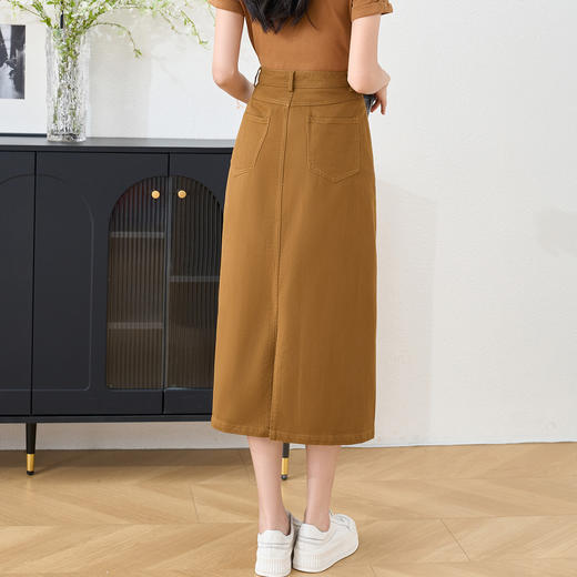 剩S 米思阳2025秋季新款时尚休闲天丝半身裙高腰设计感裙子 商品图3