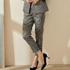 剩S/XL/XXL 米思阳春秋格纹小脚裤时尚通勤百搭显瘦休闲裤女3623 商品缩略图0
