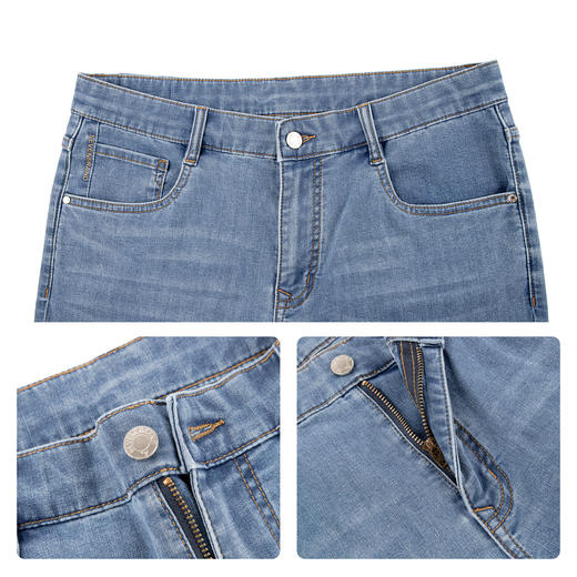 【瞬间凉感】柒牌男士牛仔长裤2026春夏新款潮流修身男款休闲裤 130H70720 商品图3