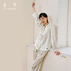 桑罗熊猫条纹印花女款睡衣套装亲肤透气长袖长裤情侣同款居家服 商品缩略图4