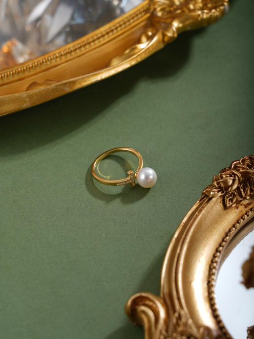 子佩集【守望如一】银S925珍珠惜王妃戒指【R1374】T字镀金2602 商品图3