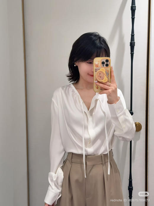 312-5 独家圆正 lew 26ss 30mm重磅真丝 设计感 系带衬衫 我穿40码 商品图5