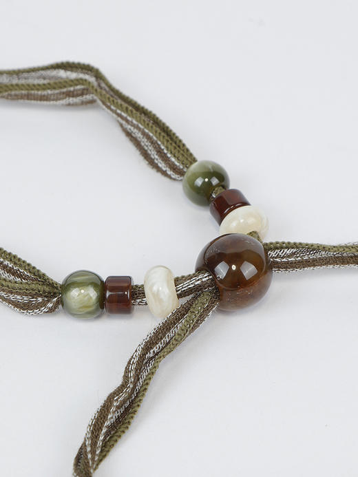 法式复古碎花设计串珠颈带巾丝巾-纪念日百货门店同款169698416 商品图2