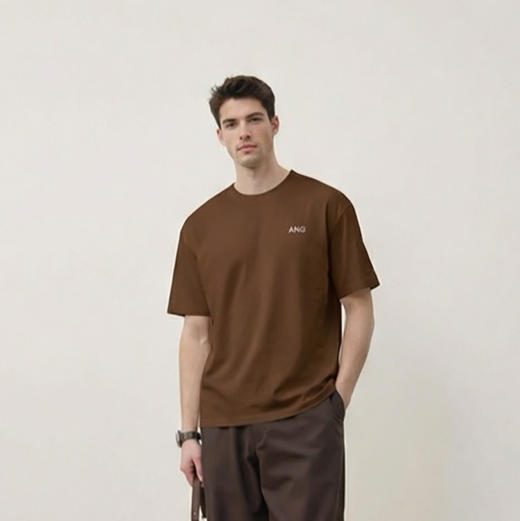 棉质短袖T恤男士宽松时尚圆领夏季半袖简约百搭上衣  YLZ-15051 商品图0