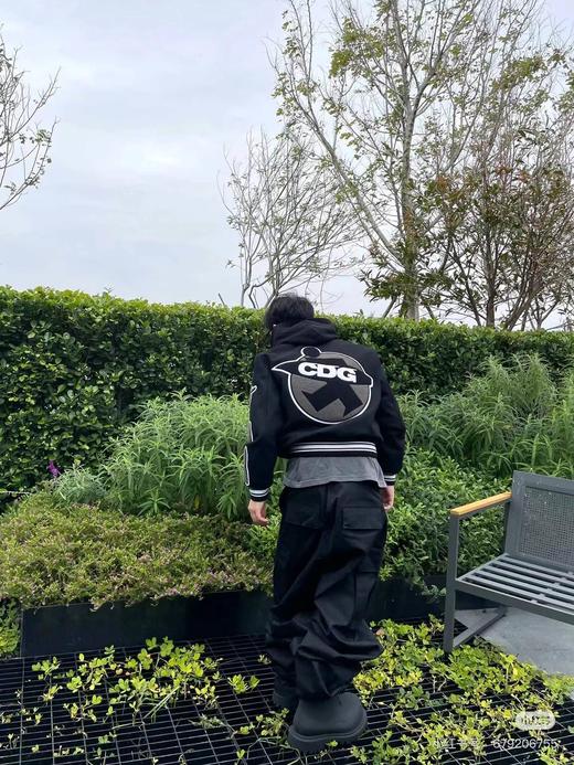 F031247美式街头毛呢刺绣羊毛混纺高街飞行员夹克男女同款棒球服 商品图3