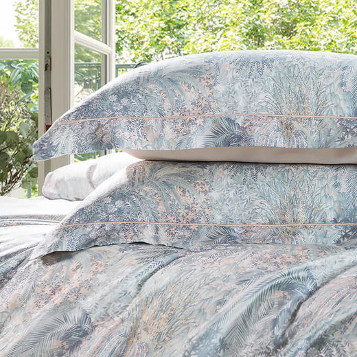 【代发】60s花色天丝款 蓝铂四件套春夏款成人花色冰丝床上用品（尺寸为被罩尺寸） 商品图1