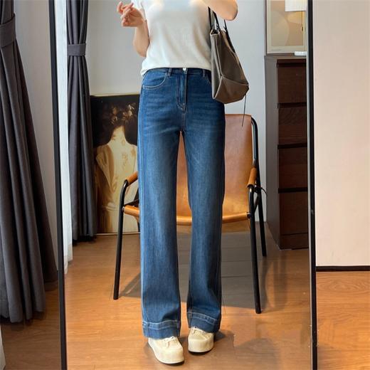 【春日蓝调】有腔调！很显腿长！2026莱赛尔显瘦垂顺超柔直筒拖地裤宽边牛仔阔腿裤女款！ 商品图4