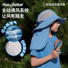 HeyBetter伞格捏捏渔夫帽，创新可调帽檐设计，防晒不挡视野。20cm可拆卸拖尾全面防护脸颈后背，双层纱网窗设计，户外运动更舒适。 商品缩略图1