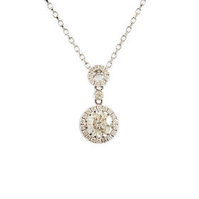 潮宏基AU750白金时尚简约0.51克拉钻石吊坠项链链长：43CM（皆取最大值）040326NJT09