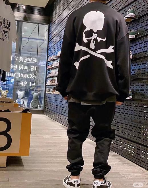 F031256春季新品时尚百搭潮流骷髅反光字母印花重磅高街圆领卫衣 商品图12