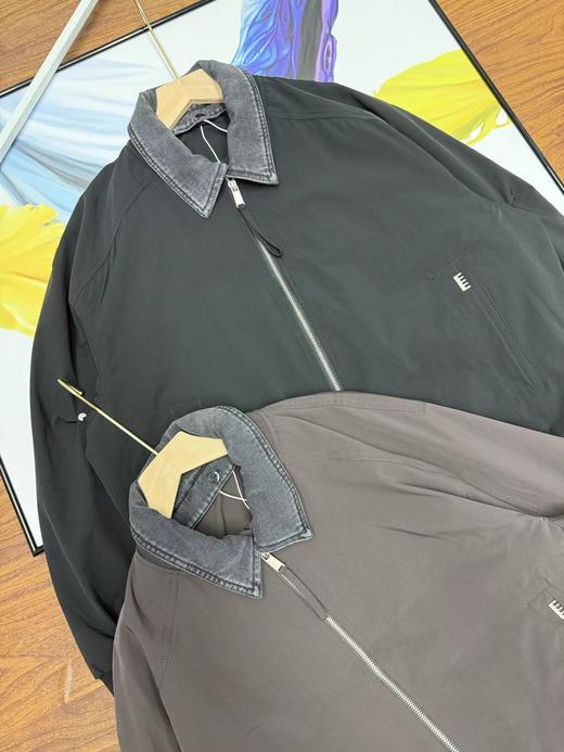 F031244新款美式潮牌拼接牛仔外套男春秋季痞帅休闲翻领拉链夹克 商品图4