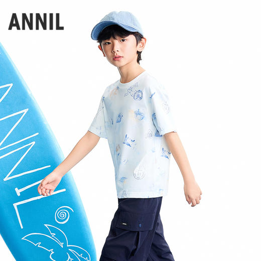 【实体店同款】男童圆领短袖针织衫夏季新款安奈儿童装AB621124 商品图1