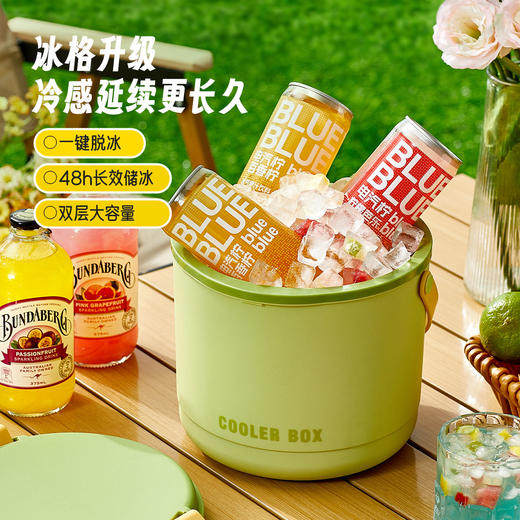【48h长效冷感❗️家用双层冰格桶】小身材“大容量”双层设计锁冷更久，可当保温桶、收纳桶、一物多用，露营/野餐/家用皆适宜，冰块制冰器冰格盒冰块盒冰格桶L-d 商品图0