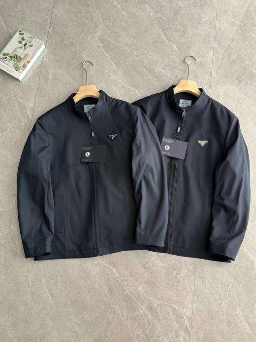 F031208新款男士商务行政休闲利落剪裁立领拉链夹克外套 商品图0