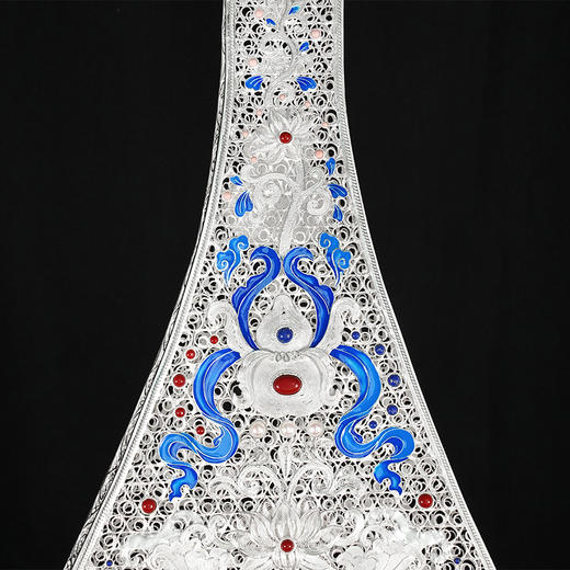 子佩集S999银手工银花丝【鸾凤和鸣·琵琶记】花丝镶嵌摆件【HSPP】大师工坊原创设计2511 商品图7