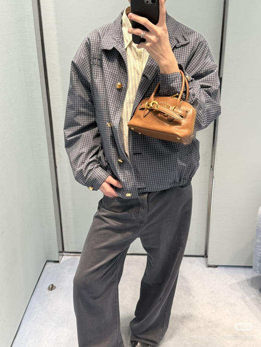 312-3 渠道圆正 miu 26ss 刘浩存 格纹夹克外套 商品图4