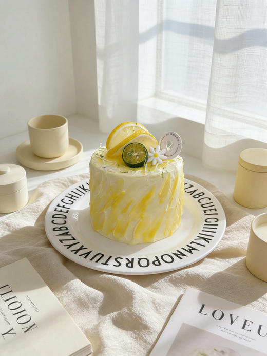 柠檬凝乳抹茶调味奶油蛋糕，酸大于甜，清爽解腻 商品图1