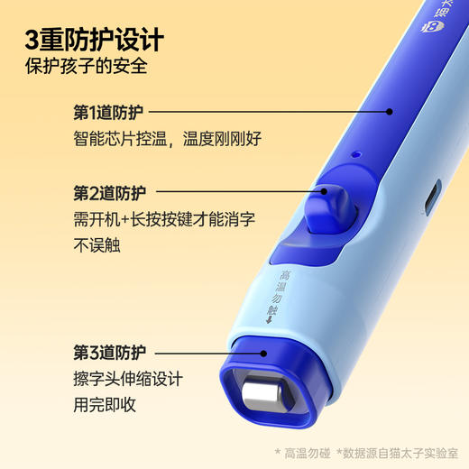 猫太子橡皮擦电可热小学生专用热可擦神器超干净热敏专用黑科技儿童高颜值不留痕可擦笔自动电动中性笔钢笔 商品图3