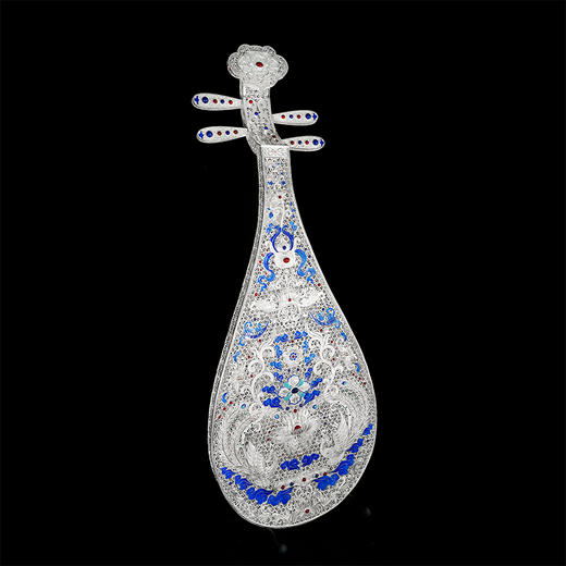 子佩集S999银手工银花丝【鸾凤和鸣·琵琶记】花丝镶嵌摆件【HSPP】大师工坊原创设计2511 商品图1