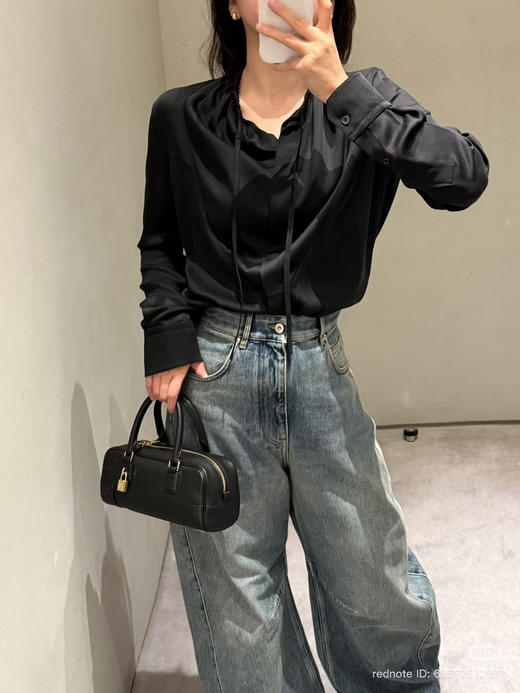 312-5 独家圆正 lew 26ss 30mm重磅真丝 设计感 系带衬衫 我穿40码 商品图13