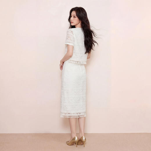 奢姿大码女装2026夏季胖妹妹时尚流苏蕾丝两件套气质精致减龄套装9962954500 商品图4