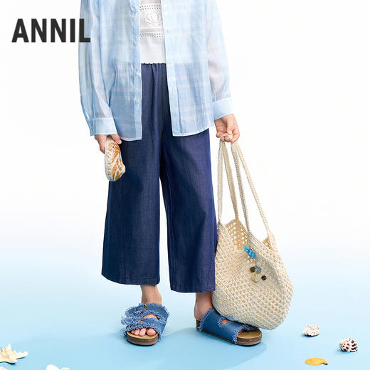 【实体店同款】女童全腰梭织裤夏季新款安奈儿童装AG626219 商品图0