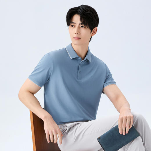【10A抗菌2A防螨/不变形领】柒牌短袖POLO衫男士春夏新品休闲上衣 130T70510 商品图1