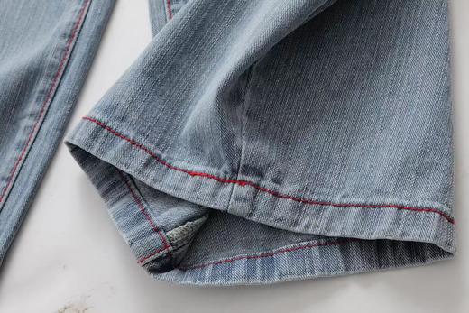 F031219复古水洗浅蓝牛仔裤宽松阔腿百搭休闲长裤 商品图7