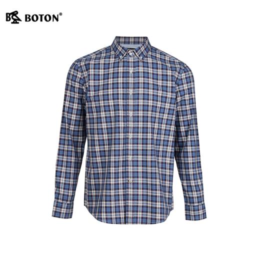 波顿男士春秋季亲肤格仔长袖衬衫｜领口车线密实平整，袖口拼接服帖，抬手活动都自在MS168126 商品图6