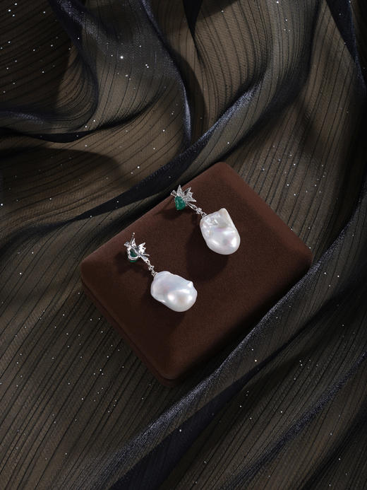 子佩集【福竹缱绻】银S925珍珠惜王妃耳钉【W7448-1】双色巴洛克2602 商品图6