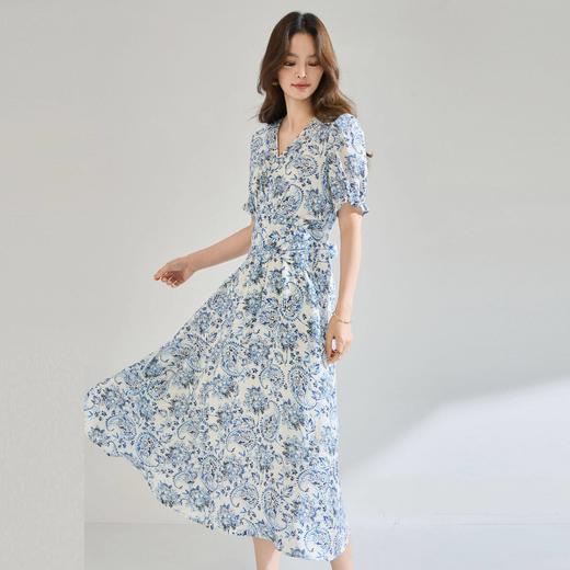 「高货sh」全新升级【铂金会员284/天猫379/差价95】(04045)洛诗琳法式清新印花连衣裙2026新款显瘦通勤气质收腰裙 商品图2