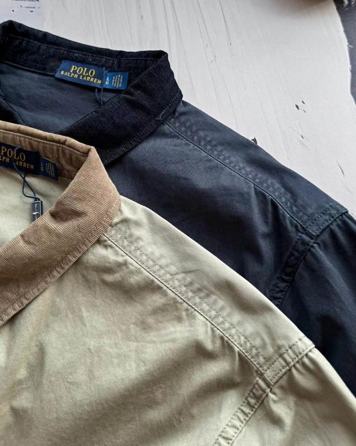 F031252时尚松弛慵懒老钱风刺绣情侣休闲商务牛仔尼龙衬衫外套 商品图3