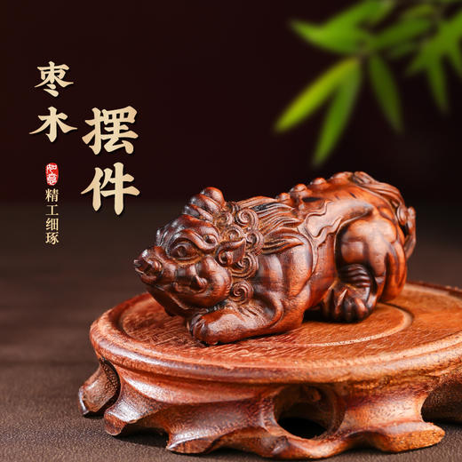 雷枣木貔貅招cai摆件手把件日常盘玩好物 商品图6