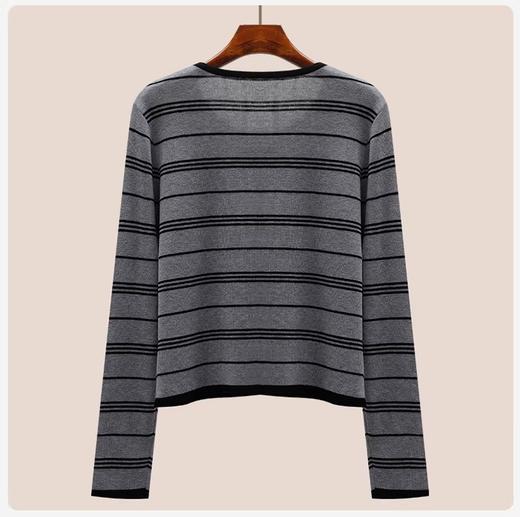 依莎 撞色条纹针织开衫 商品图2