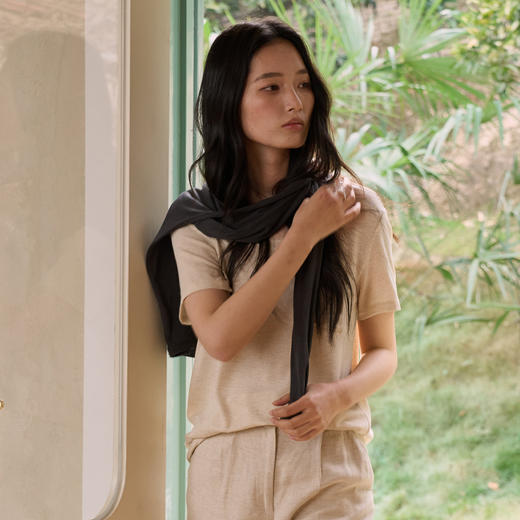 （合作款）【2026夏季新品】醋酸亚麻 · 口袋短袖 圆领天丝莱赛尔T恤yc0409006 商品图4