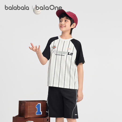 【balaOne】巴拉巴拉童装男童短袖t恤儿童2026新款夏速干拼色上衣 商品图0