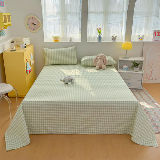 【品牌直发】加倍生活 无印格子老粗布床单软凉席床单枕套三件套新升级细纱-格子系列yc0318021 商品图5