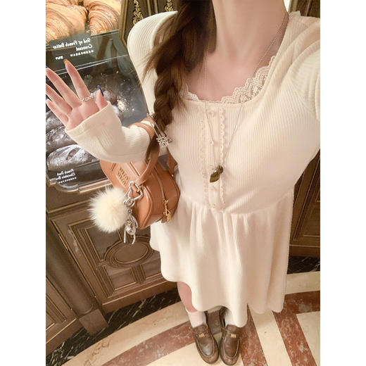 <曾小咸推荐>3.14现货秒杀 ！微信超特价！韩系蕾丝边针织连衣裙 日常179.99 立减80 秒杀99.99！！ 商品图2