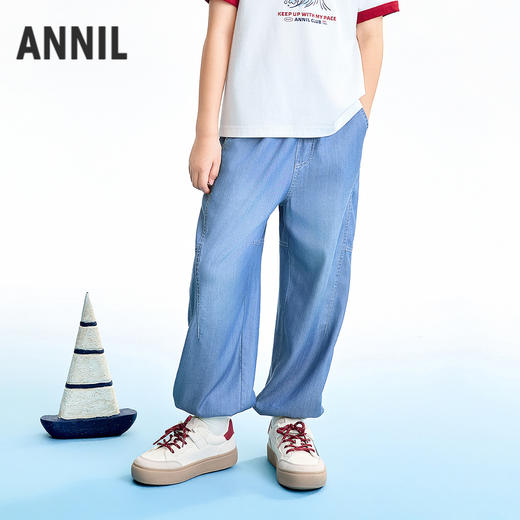 【实体店同款】男童全腰牛仔单裤夏季新款安奈儿童装AB626040 商品图1
