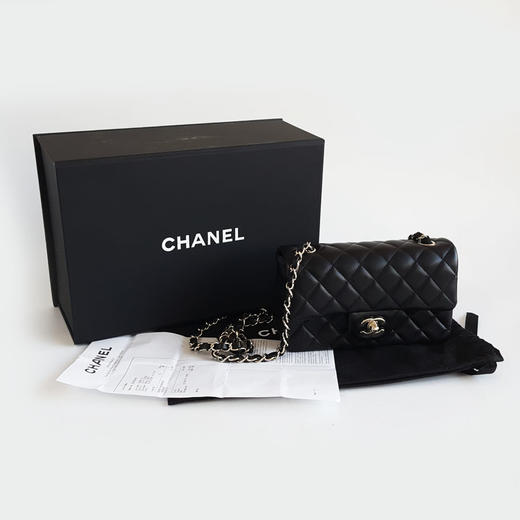 【全新】CHANEL香奈儿CF系列A69900 Y04059 94305黑色淡金扣大迷你mini羊皮CF链条包单肩包女士090326TJ26 商品图1